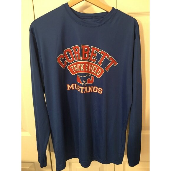 Corbett Mustangs Track & Field Shirt Go Hard Or Go Home Blue Sz‎ M Long Sleeve - Picture 3 of 5